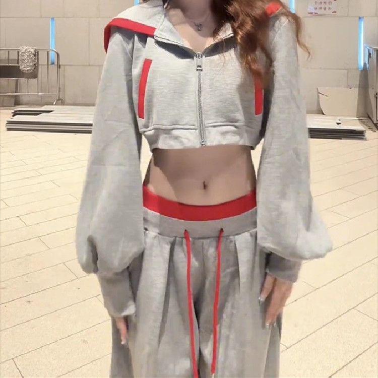 Women's American Spicy Girl Hoodie & Wide-Leg Pants Set - Autumn Sportswear