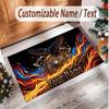 Bat Raven Theme Soft Crystal Velvet Rug Custom Name & Text Print Non Slip Floor Rug for Bedroom Living Room