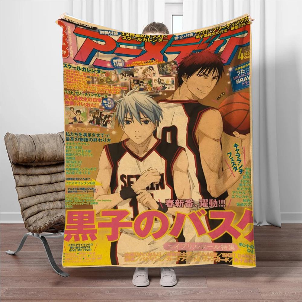 Japonské Anime Kuroko-No-Basket Flanelová deka Měkká teplá přehozová deka Deka na pohovku Kancelář Postel Kancelář Kempování Cestování