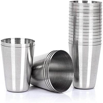 20pcs 30 Ml Stainless Steel Wine Glasses Outdoor Camping Coffee Tea Cup Silver Rugged Metal Shooter Suitable
