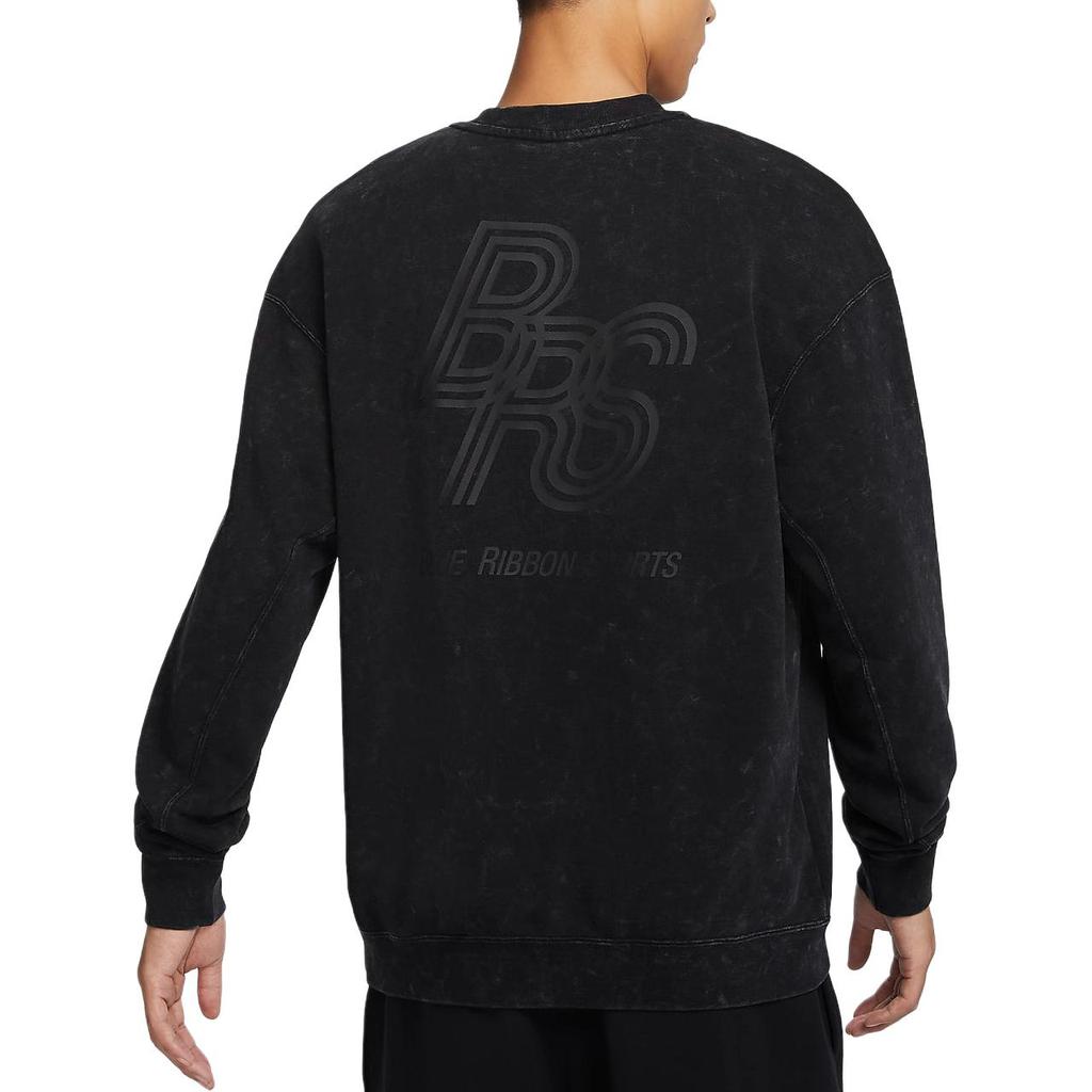 Nike Sportswear Logo Round Neck Pullover Solid Color Long Sleeve Sweatshirt Men sweatshirt Black HQ6037010