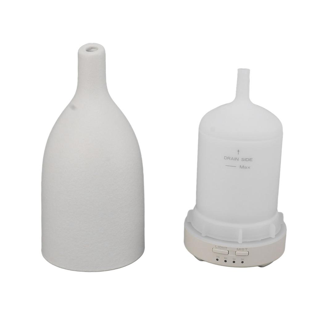 Ceramic Essential Oil Diffuser Ultrasound Aromatherapy Diffuser Quiet Waterless Auto Off Long Mouth