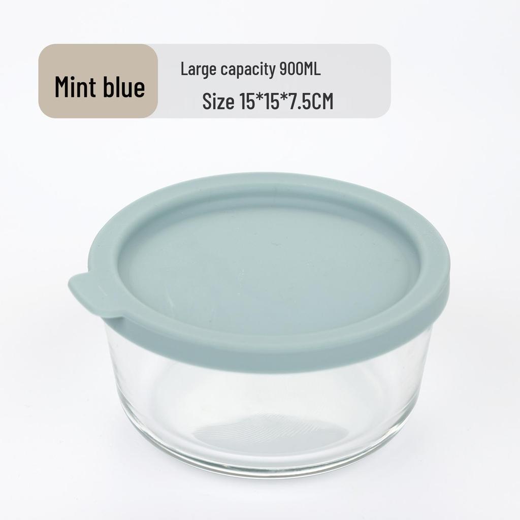 Microwave-Safe Glass Fresh-Keeping Bowl with Lid for Steaming and Cooking.