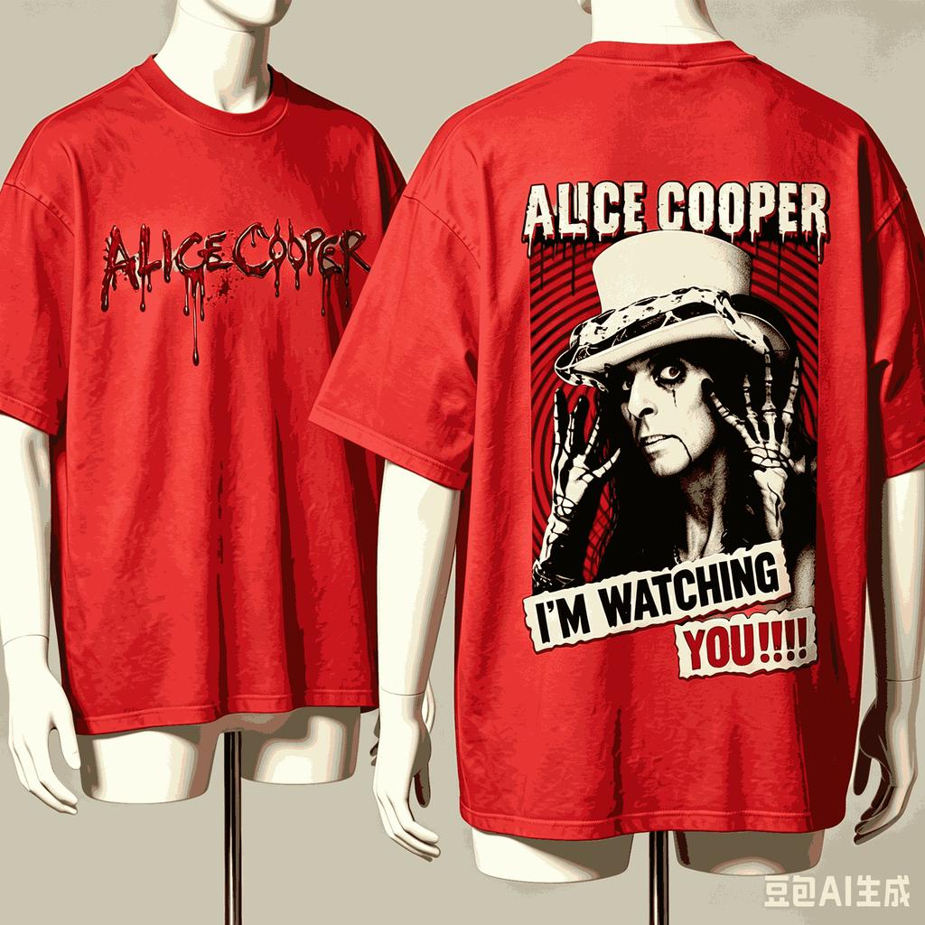 Alice Cooper For Fan Gift Tshirt Unisex Unisex Harajuku Oversized Unisex Short Sleeve Streetwear High Quality Breathable Fashion