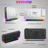 FM Radio 180° Projection Alarm Clock RGB With RGB Night Light 6 Levels Brightness Dual USB Output Port 12H/24H Digital LED Clock