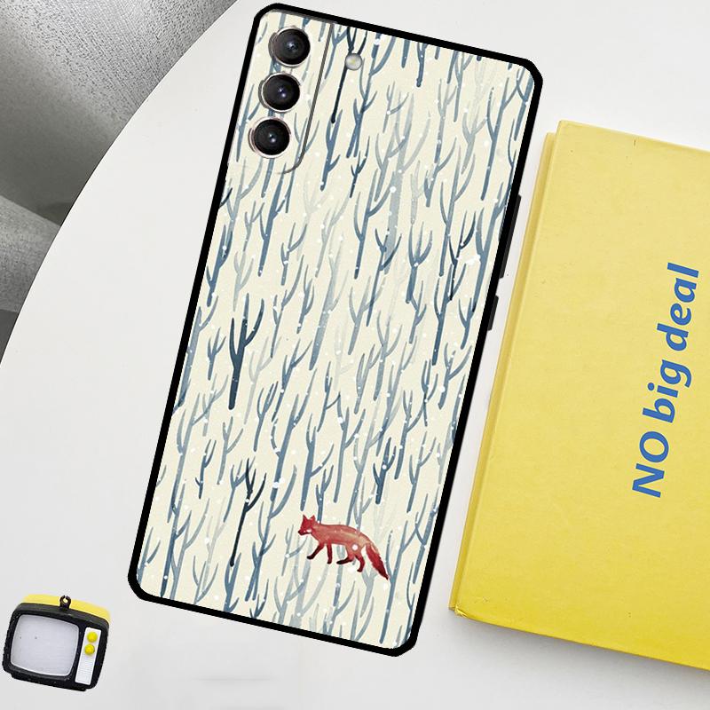 Winter Fox Foxes Phone Case For Samsung Galaxy S25 Ultra S20 S21 S22 S23 Plus S9 S10 S25 FE S24 Ultra Cover