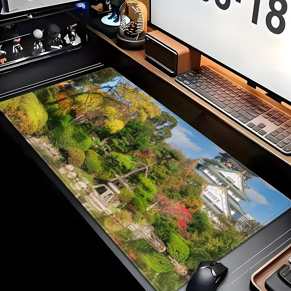 

Osaka landscape po style patternsOffice Computer Desk Mat Table Keyboard Big Mouse Pad Laptop Cushion Nonslip Decor 600x300x2mm