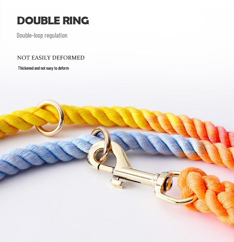 Buntes Hundeleinen- und Halsbandset aus Baumwolle für mittelgroße und große Hunde