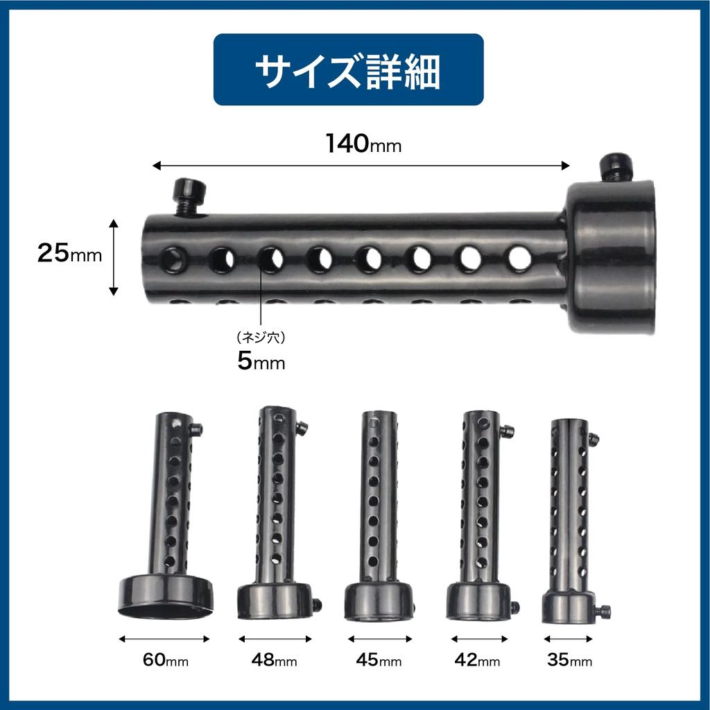 FJmark Motorcycle General Purpose Muffler, Inner Silencer, Baffle, Noise Reducing (Black, 1.7 Inches (42 Mm)