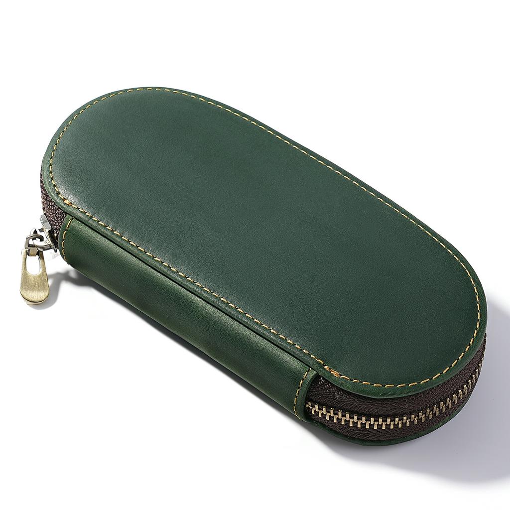 Custodia Portapenne Stilografiche Fatta a Mano 3 Scomparti in Vera Pelle Retro Fibbia in Ottone Porta Matite da Tavolo Cancelleria per Ufficio Scuola Miglior Regalo
