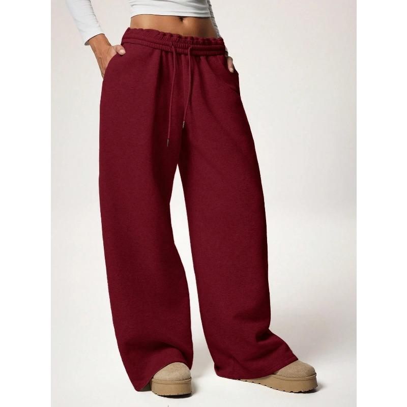 IHUASU Women's Fashion Casual Solid Color Print Pants & Capris