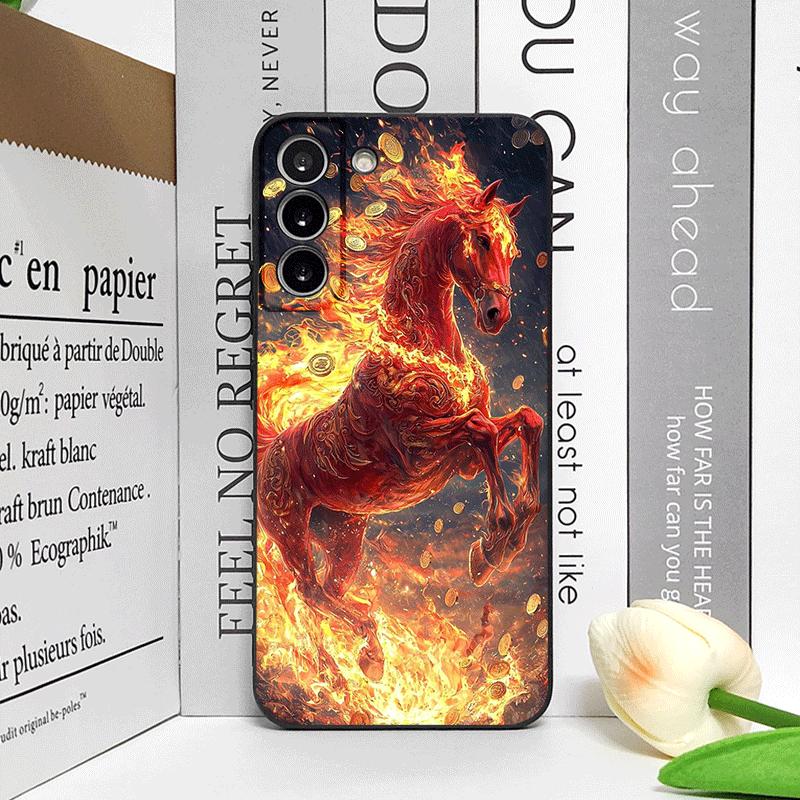 Fashion Chinese-Style Red Horse Print Phone Case for Honor Huawei 200 Lite 100 400 PRO 80 90 Magic 7 6 Lite 5 Pro 5G Soft Cover