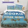 The Rookie Benutzerdefinierter Name Muster Bettwäsche Steppdecke Set Bettbezug Kissenbezug Zuhause Geburtstagsgeschenk(1 Bettbezug + 2 Kissenbezüge, ohne Füllung)