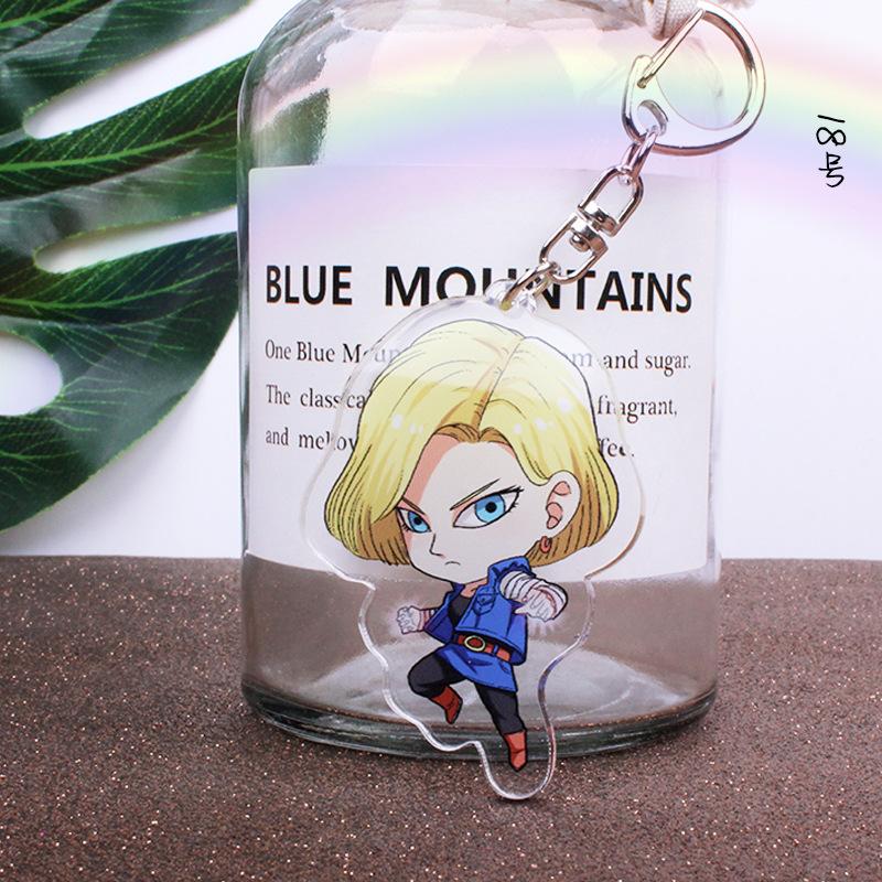Anime Dragon Ball Acrylic Keychains Son Goku Vegeta Majin Buu Broly Frieza Trunks Zamasu Gogeta Lapis Super Saiyan Figures Toys