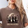 Girls Will Be Girls Comfort Colors Shirt, Vintage Boho Heks T-shirt, Girl Power Schattige Heksen Vibes Halloween Vrijgezellenfeest Cadeau Trui