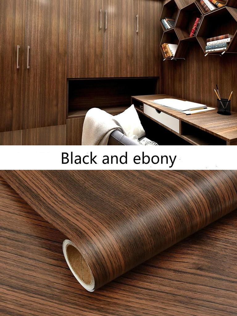 Vinyl Waterproof Wood Grain Wallpapers Self-adhesive Stickers For Kitchen Ambry Furniture Wardrobe Table Wall Papers Home Decor