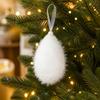 White Christmas Tree Ornament Plush Texture Christmas Hanging Ornament Plush Christmas Ornament