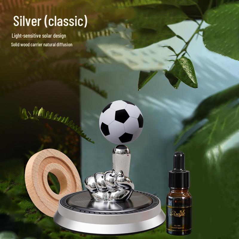 Solar Rotating Football Aromatherapy Ornament for Car Interior - Summer Fragrance Collection