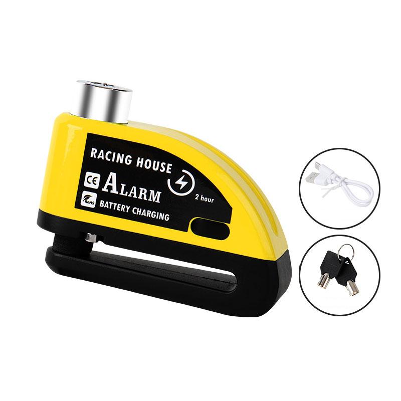 Neuer Motorrad-Alarm Scheibenbremsschloss Sicherheit Moto Rad Scheiben Schloss Wasserdicht 110dB Laut Diebstahlschutz Alarma Motocicleta