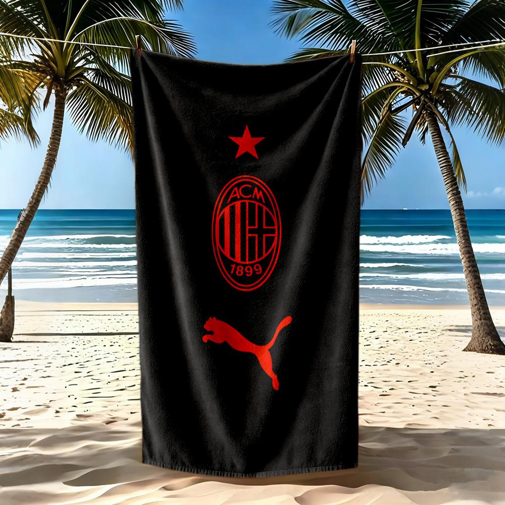 Ac Milan Beach Towel Super Soft Microfiber Quickdry Fabric Comfortable Lightweight
