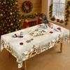Christmas Tablecloth Snowman Reindeer Holiday Dining Table Cover Dustproof Festive Xmas Party Home Decoration