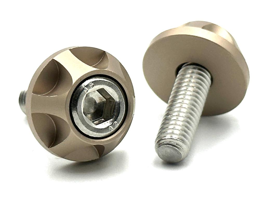 COTRAX License Plate Bolts, Lightweight, Aluminum, License Plate, Bolts, Washers + Stainless Steel, M6