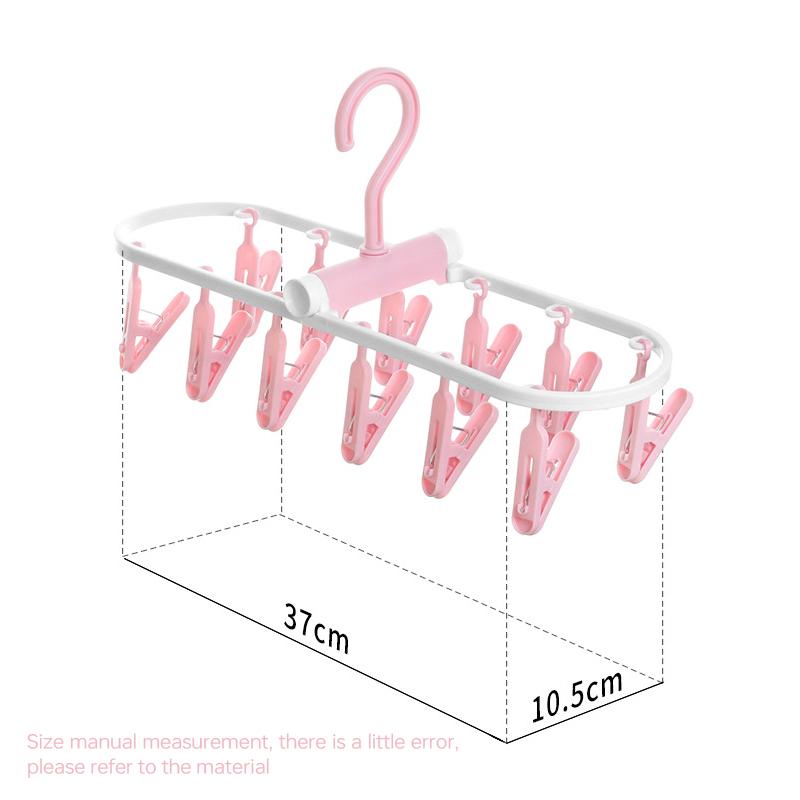 2024 New Collapsible Clothes Drying Rack Travel Shirt Socks Hangers with Clips Foldable Pants Clothes Hangers Closet Organizer