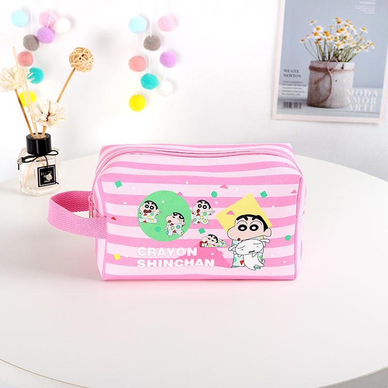 Cute Cartoon Shin Chan Series Pu Stylish Makeup Bag For Students Travelers And