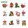 Yousheng 12/24/36Pcs Christmas Wooden Hanging Decoration Farmhouse Rustic Holiday Party Winter Xmas Tree North Pole Hanging Ornament Sign