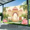 2D Traditional Pichwai Backdrop, Cow Temple Background for Indian Wedding Photoshoot