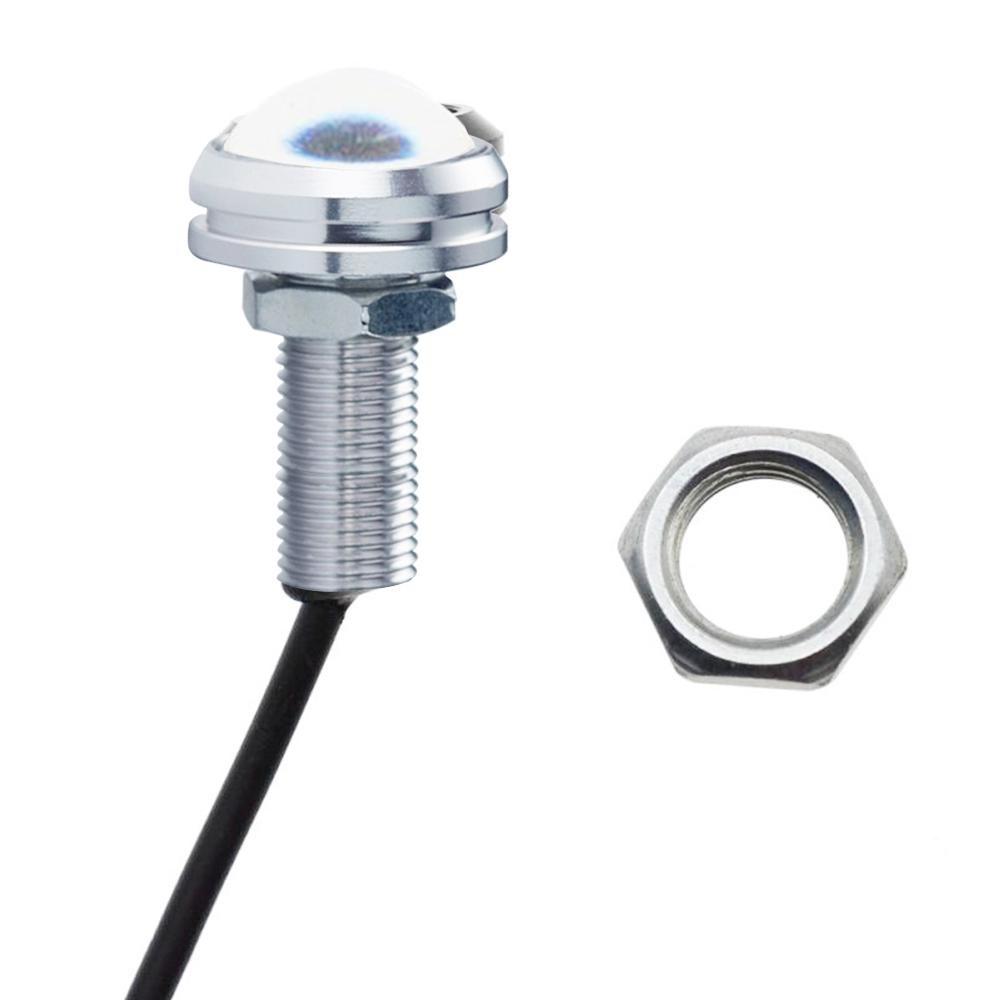 2 stk Ny 18MM bil Eagle Eye Silver Shell DRL Led Kjørelys LED 12V Backup Rygge parkeringssignal Biler Lampe