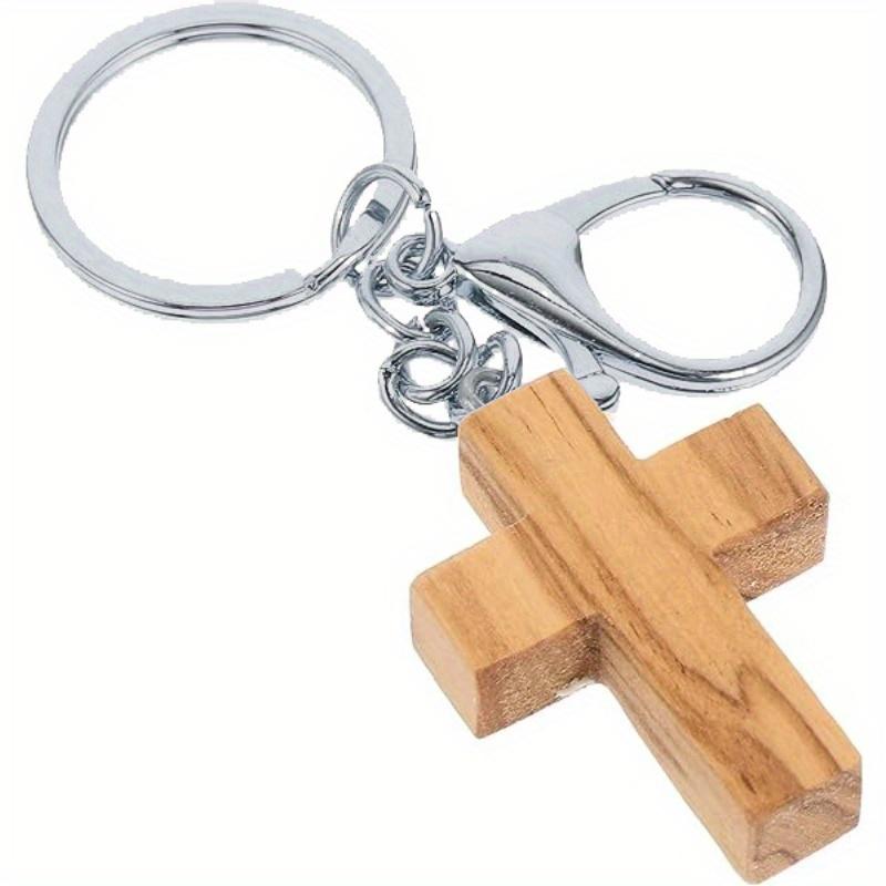 Olivenholz Kreuz Schlüsselanhänger Kreative Handarbeit Holz Kreuz Anhänger DIY Dekoration Anhänger Urlaub Geschenk
