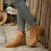 Four seasons  shoes British style solid color casual zipper low heel thick heel short boots