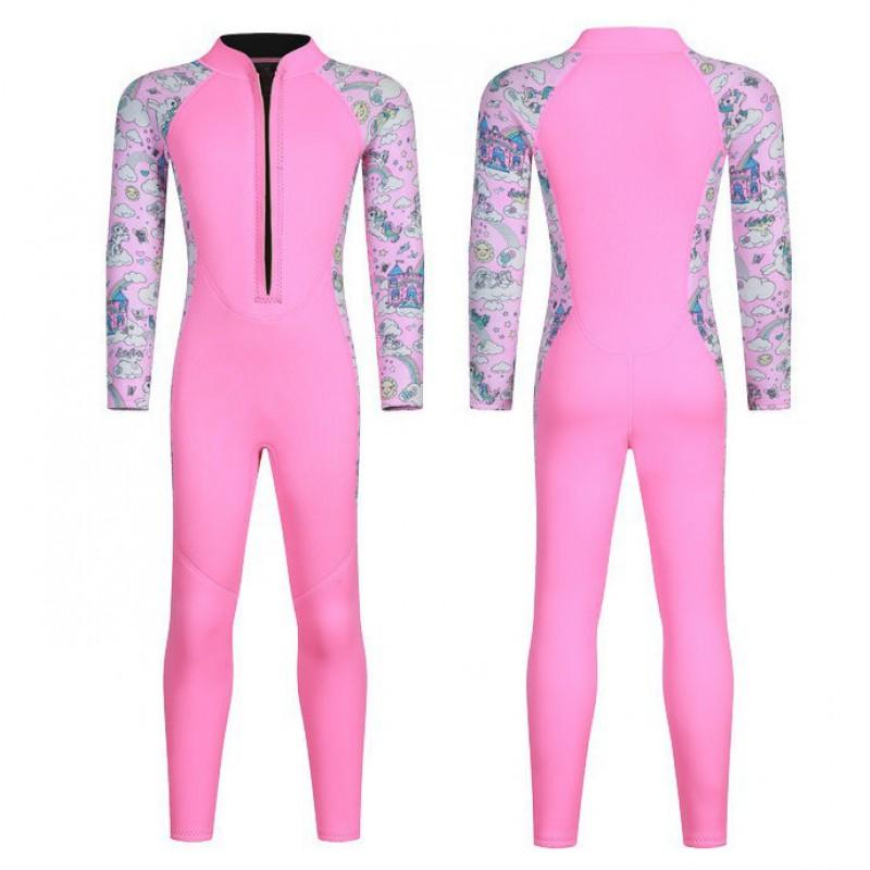 Kids 3mm Neoprene Wetsuit Long Sleeve Thermal Dive Suit Winter Swimming Diving Cold Water Protection