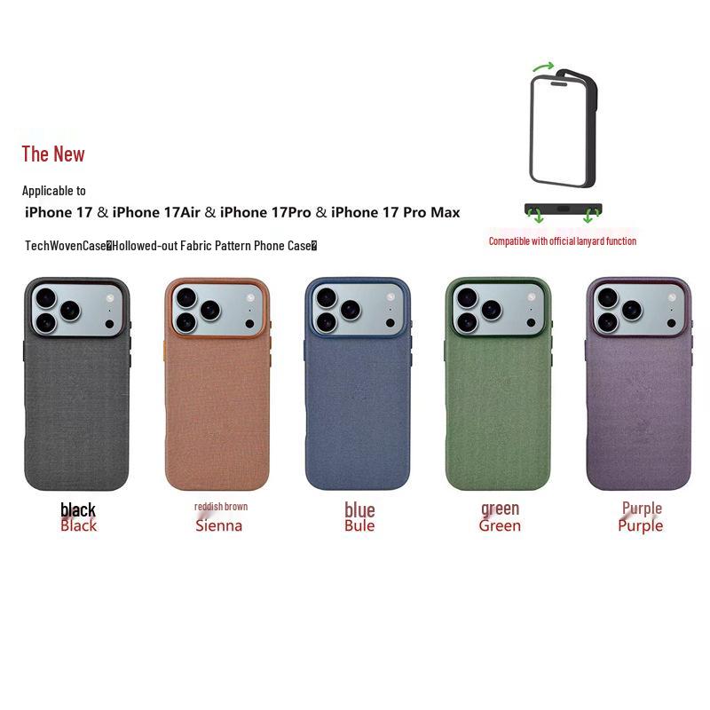 iPhone 17 Pro Max Linen Texture Magnetic Protective Case