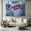 Atlanta Braves Wall Tapestry Aesthetic Wall Hanging Printed Fabric Blanket Decorative Tapestries for Bedroom Living Room Home Decor