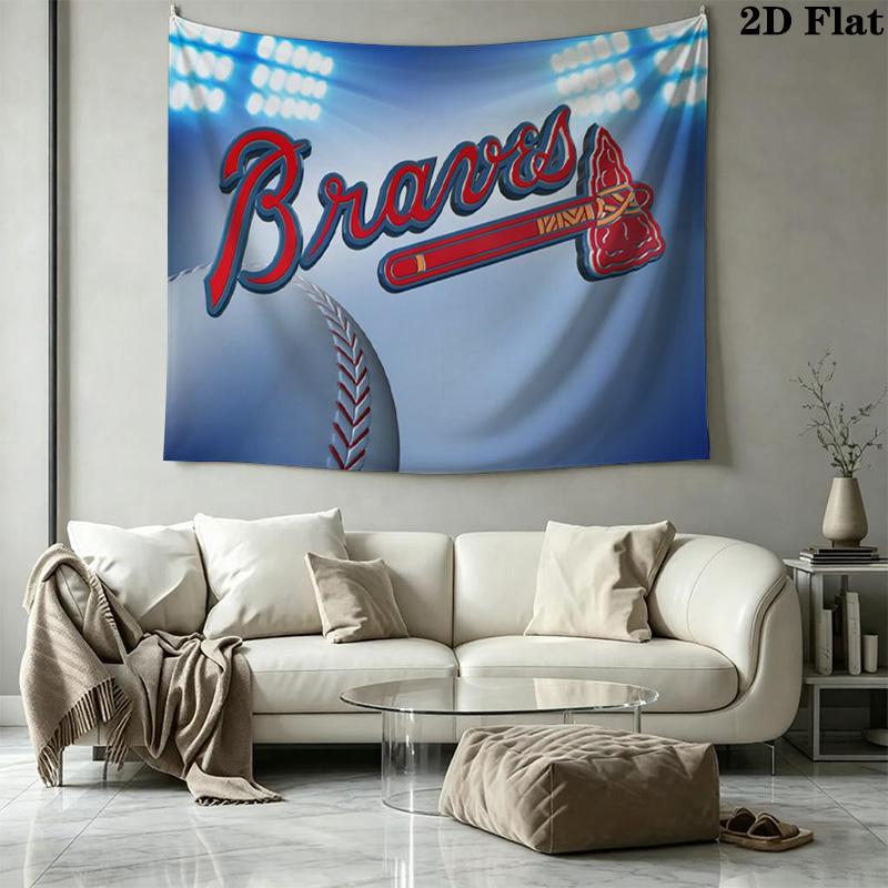 Atlanta Braves Wall Tapestry Aesthetic Wall Hanging Printed Fabric Blanket Decorative Tapestries for Bedroom Living Room Home Decor