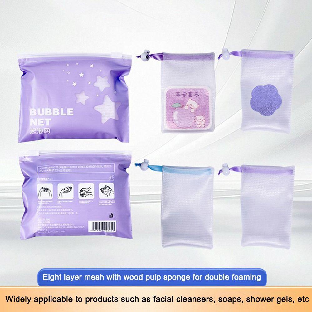 

Wood Pulp Sponge Foaming Net Portable Foaming Mesh New Soap Bag Face Washing Tool B