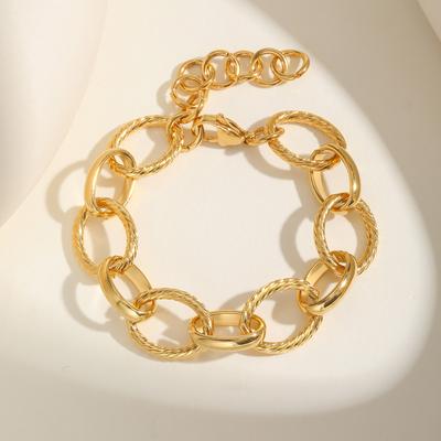 Titanium Steel Stainless Steel Embossed Interlocking Bracelet Plated 18K Gold, Women'S Jewelry 2341