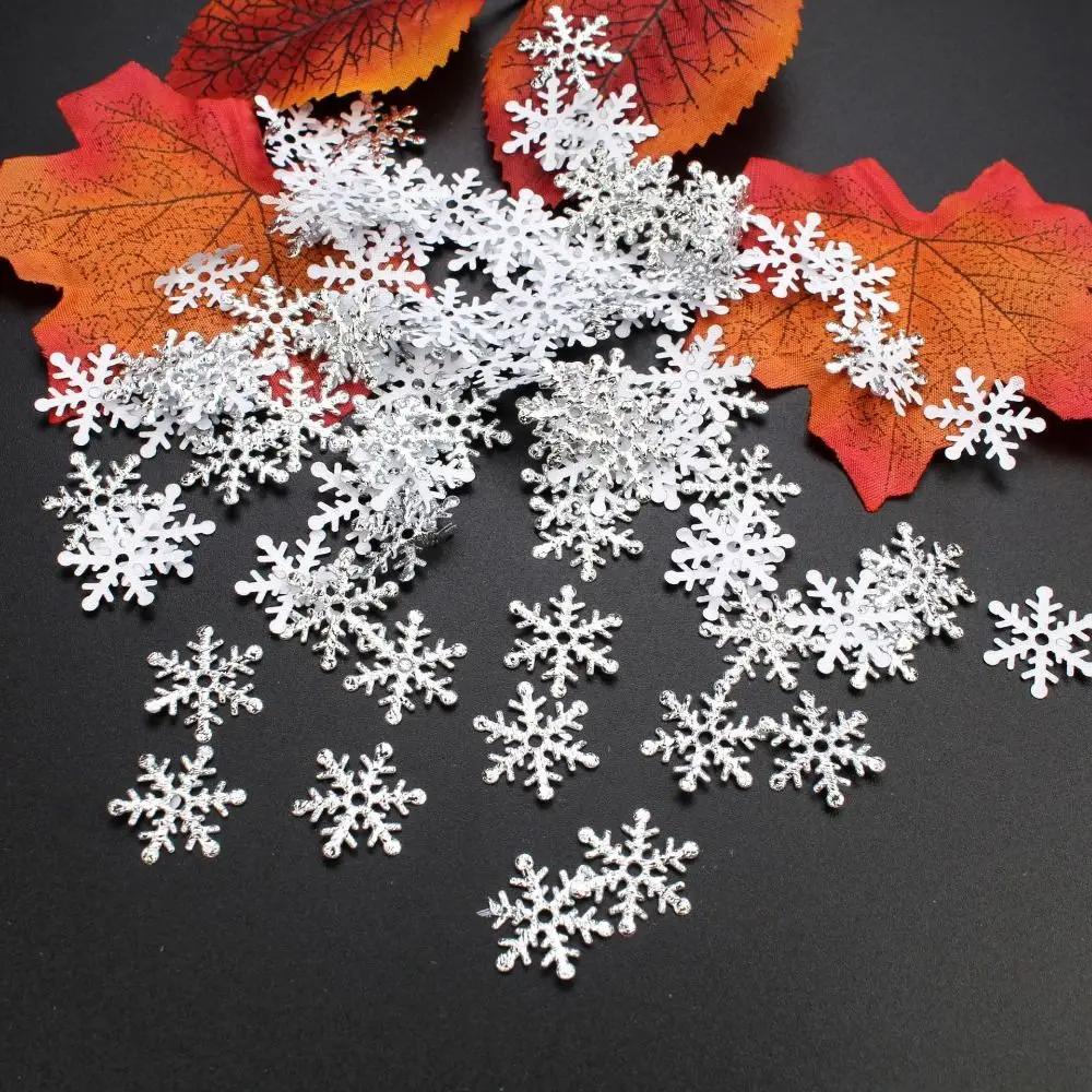 Christmas Snowflakes Confetti Xmas Tree Ornaments Christmas Gifts Snowflakes Accessories DIY Handmade Christmas Decorations