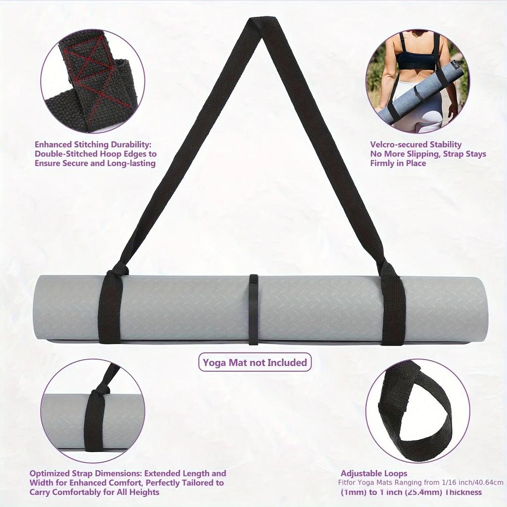 Adjustable Yoga Mat Storage Strap with Thickened Carrier - Multi-Purpose Fitness Strap Suitable for Yoga Mats, Gym Eq