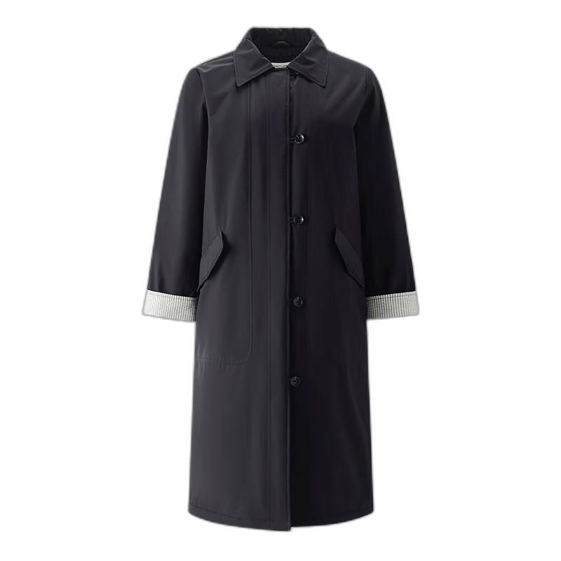 

Giordano Women s Mid-Length Striped Lapel Cotton Jacket L