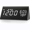 Electronic Alarm Clock LED Digital Clock Bedside Small Alarm Clock Voice-controlled Luminous Electronic Clock Wooden Clock