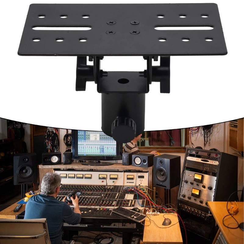 Universal Adjustable Height All Metal Speaker Stand Tray with Easy Installation Speaker Holder for Secure Sound Setups