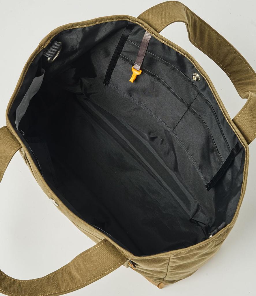 KELTY Classic Tote Small Tote Bag with Multiple Pockets, 2-Way, 3259266325, Coyote Brown X Natural