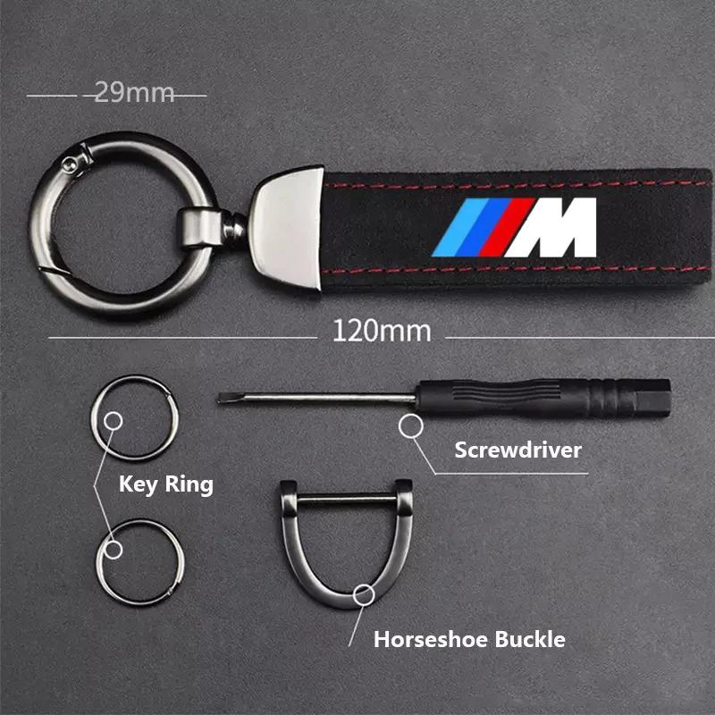 Portachiavi in Camoscio Moda 2025 Fibbia a Ferro di Cavallo Portachiavi Portachiavi Auto Per Emblema BMW M E46 E36 E34 F10 E90 F30 E60 F30 E53 E30