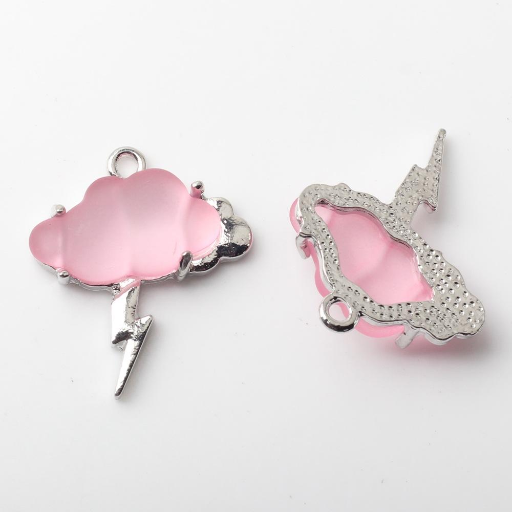 Matted Resin and Zinc Alloy Cloud Charms for Earrings and Necklaces Resin Charms for Jewelry Making 10pcs/lot