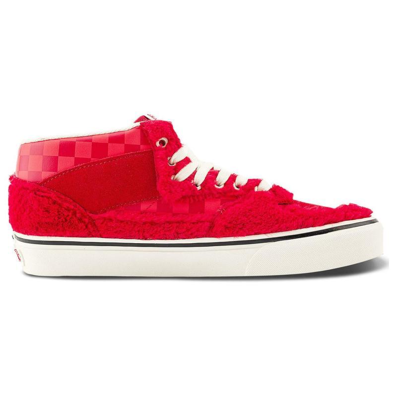 Vans Half Cab Durable Breathable Mid-Top Skateboard Shoes Unisex Red Sneakers VN000DZ3CIS