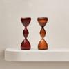 DYS 3-stufige bunte Glas-Sanduhr, Borosilikat-Ornament mit bernsteinfarbener weinroter Farbverlauf, gleichmäßiger Sandfluss, moderne minimalistische Dekoration für Zuhause