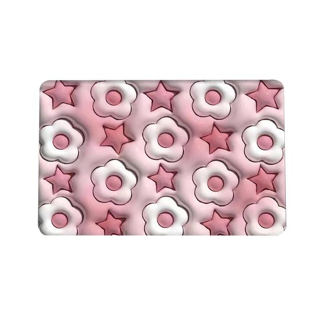 Cute Cartoon Bathroom Bath Mat Crystal Velvet Non Slip Mat Floor Rug Water Absorbent Doormat 3D Cobblestone Embossed Foot Mats
